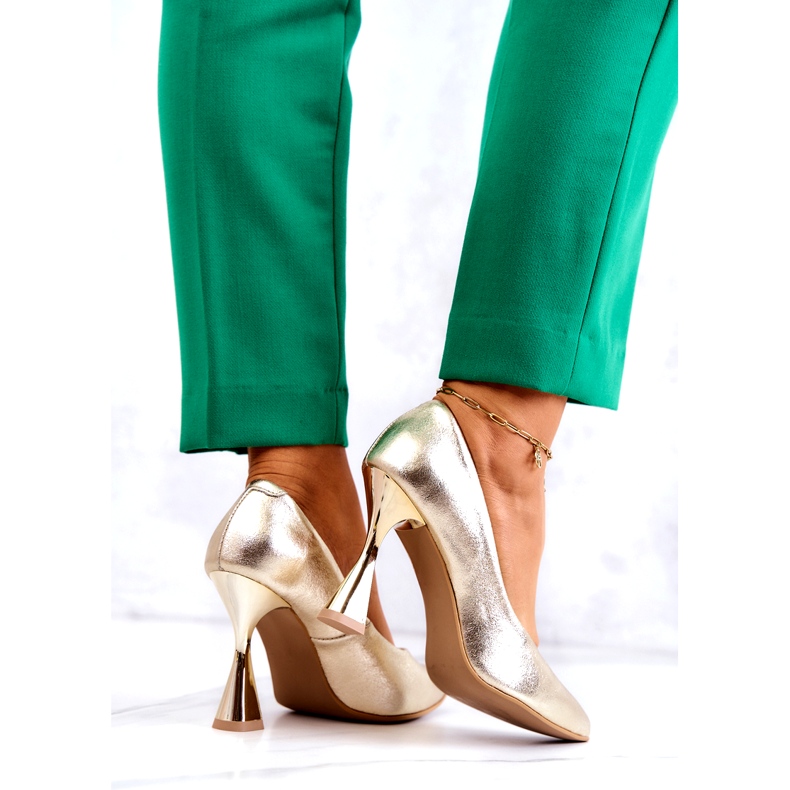 Lewski Shoes Décolleté in pelle alla moda Scarpe Lewski 3181 d'oro 2