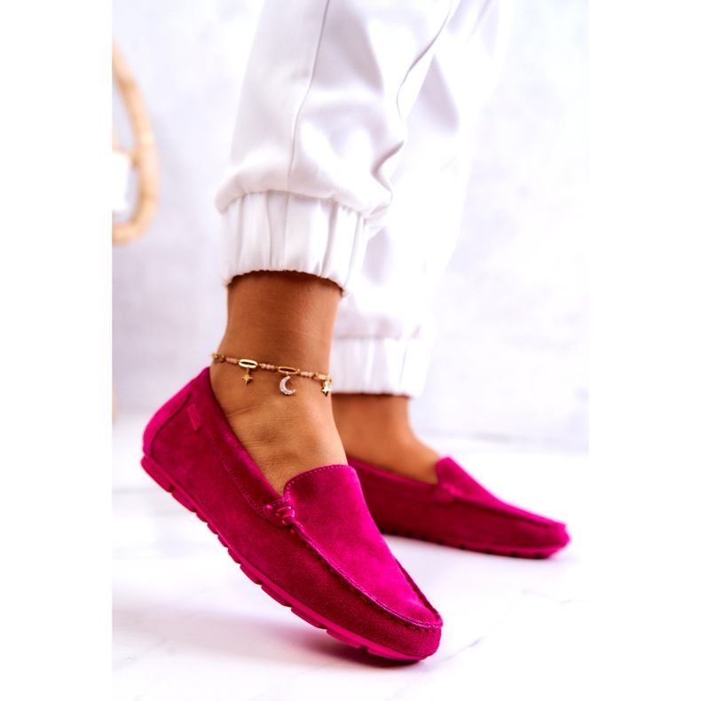 Mocassini da donna in camoscio Big Star JJ274656 Fucsia rosa 2
