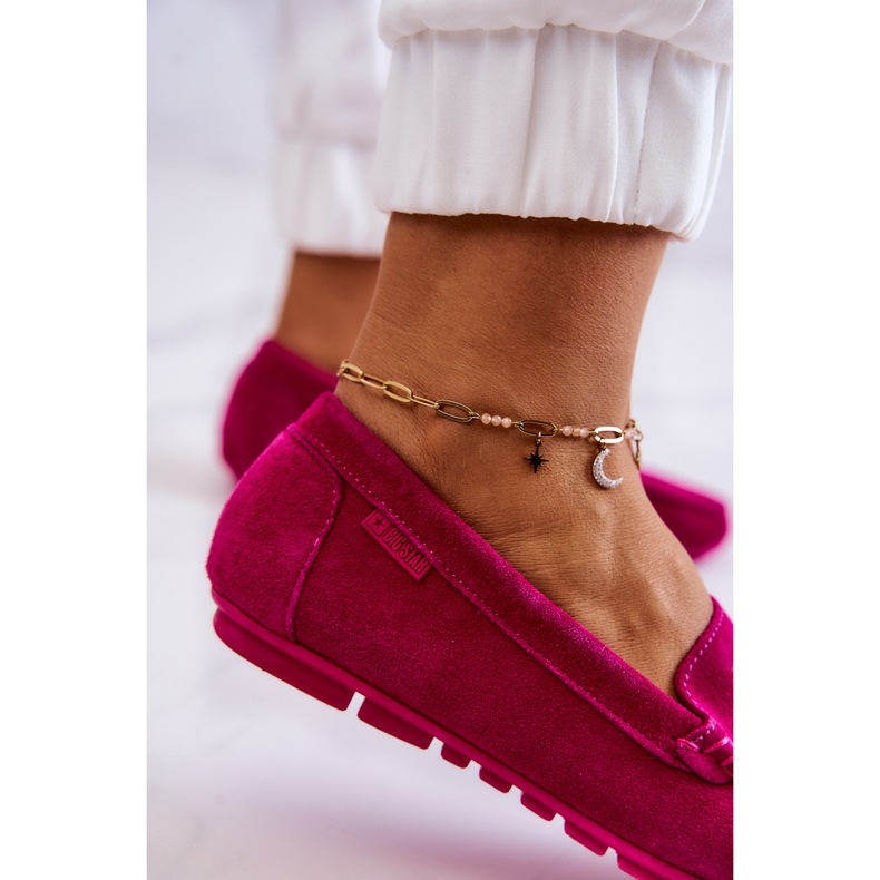 Mocassini da donna in camoscio Big Star JJ274656 Fucsia rosa 3
