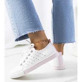 Sneakers da donna Tuuri in bianco e rosa bianca 1