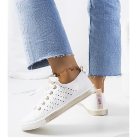 Sneakers da donna Tuuri bianche e oro bianca 1