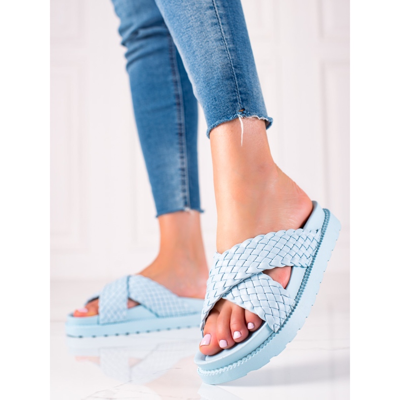 Bestelle Ciabatte intrecciate blu 1