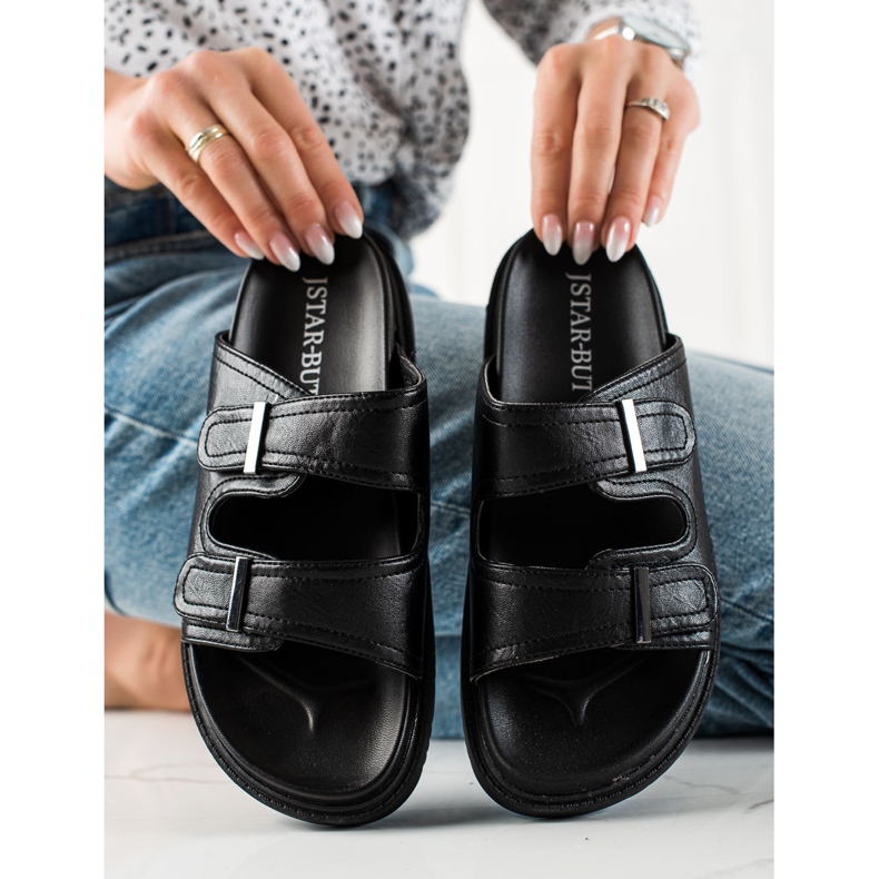J. Star Infradito casual in velcro nero 1