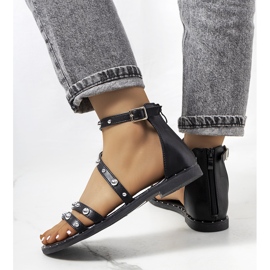 Sandali neri con borchie Krolt nero 1
