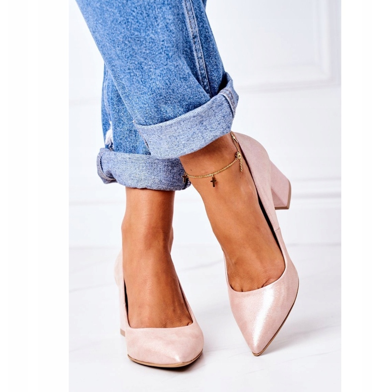 Décolleté in raso con motivo animalier Lewski Shoes 2801 Rosa 1