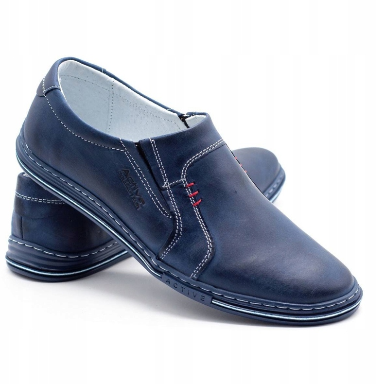 Polbut Scarpe da uomo in pelle 334 blu navy 4
