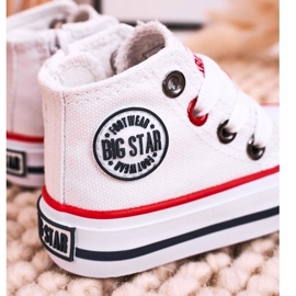 Sneakers Alte Per Bambini Con Cerniera Big Star HH374187 Bianco 4