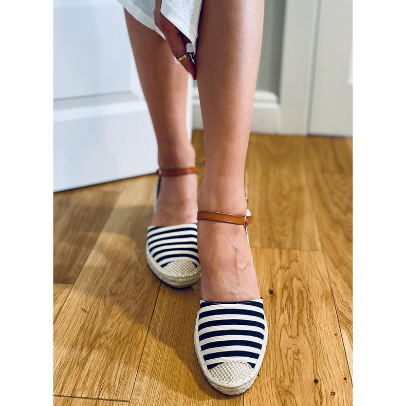Espadrillas a righe blu Irma beige blu navy 2