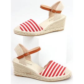 Espadrillas a righe rosse Irma beige rosso 1