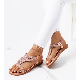 Sandali Mikayla rosa metallizzato d'oro 1