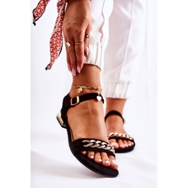 Vinceza Sandali Da Donna In Pelle Scamosciata Con Catena Nera Norine nero 1