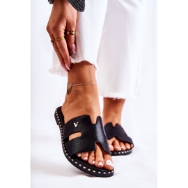 Vinceza Pantofole da donna alla moda con stemma Miquel nero 1