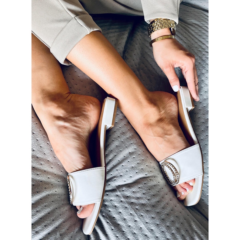 Ciabatte da donna Allor White bianca 2