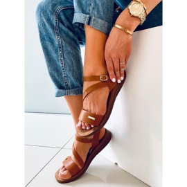 Sandali da donna Leaf Camel marrone 2