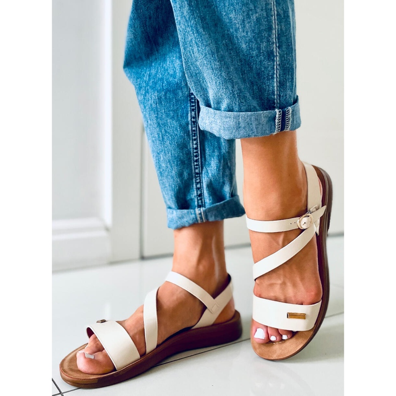 Sandali da donna Beige Foglia 2