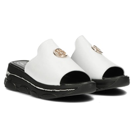 Ciabatte in pelle Filippo DK3872 / 22 Wh bianche bianca 4