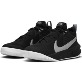 Nike Team Hustle D 10 Grande scarpa da basket Jr CW6735 004 scarpa da basket nero d'argento 2