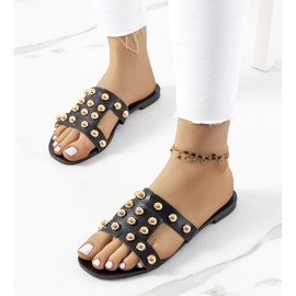 Ciabatte nere con borchie decorative Amparo nero 1