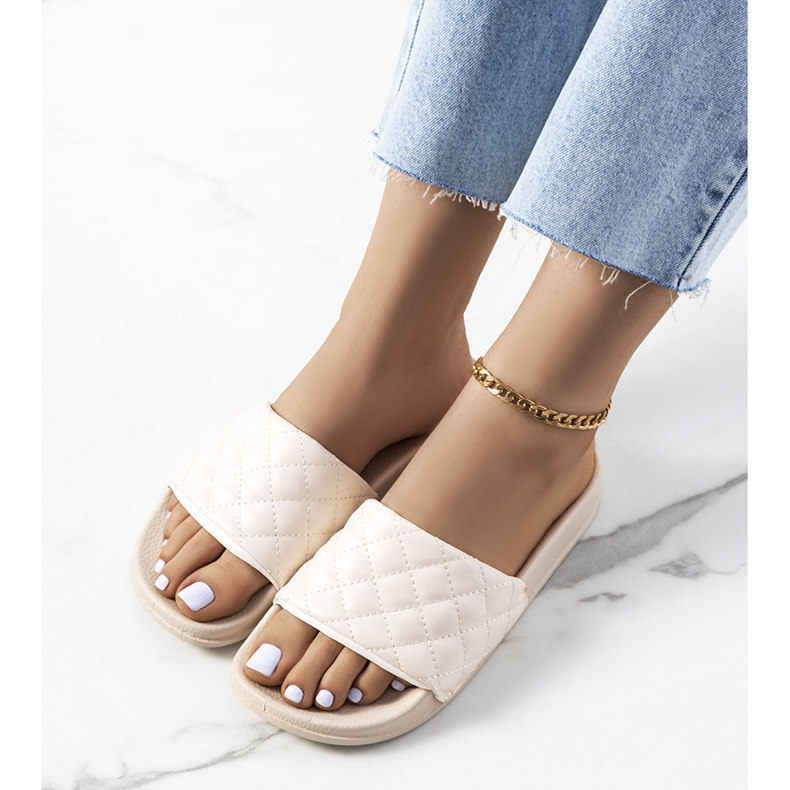 Ciabatte trapuntate Kate beige 1