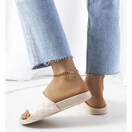 Ciabatte trapuntate Kate beige 2