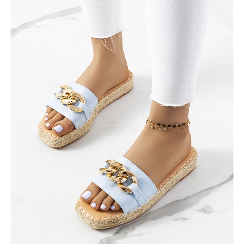 Sandali blu con catena Cairo 1