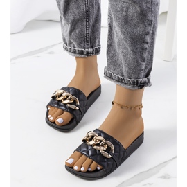 Ciabatte Anandi nere trapuntate nero 1