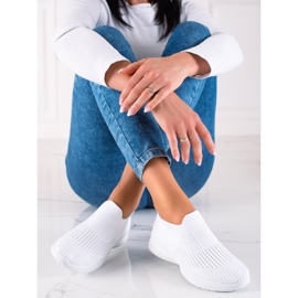 Scarpe sportive slip-on bianca 2