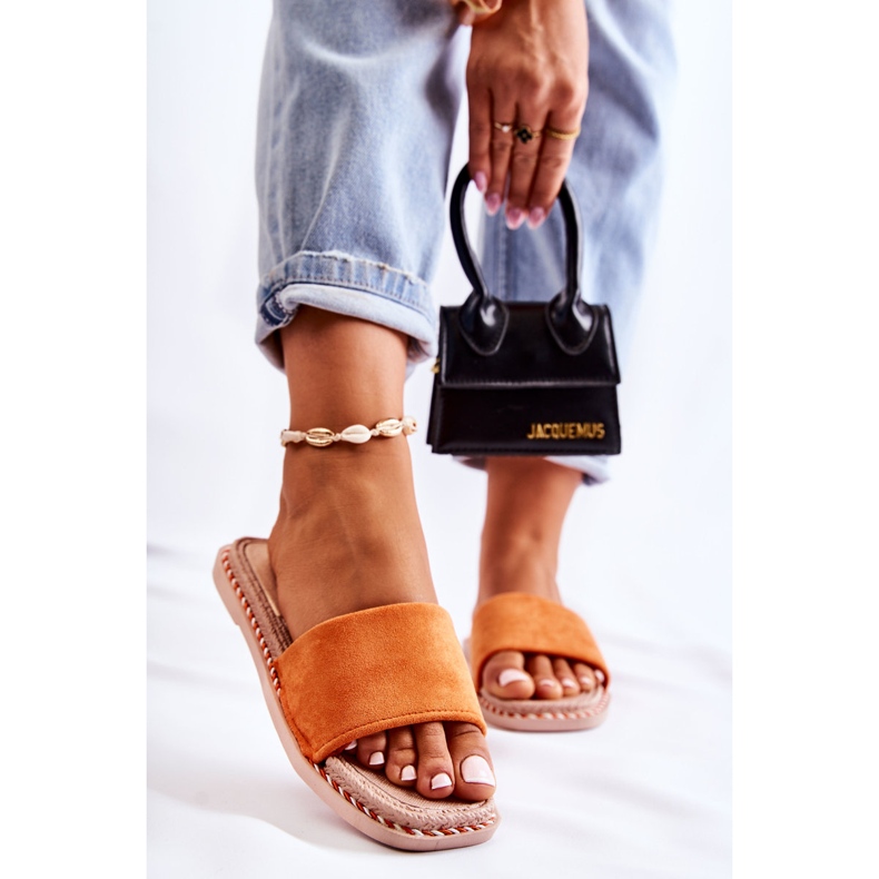 FJ1 Ciabatte da donna in camoscio Arancio Tramonto arancia 1