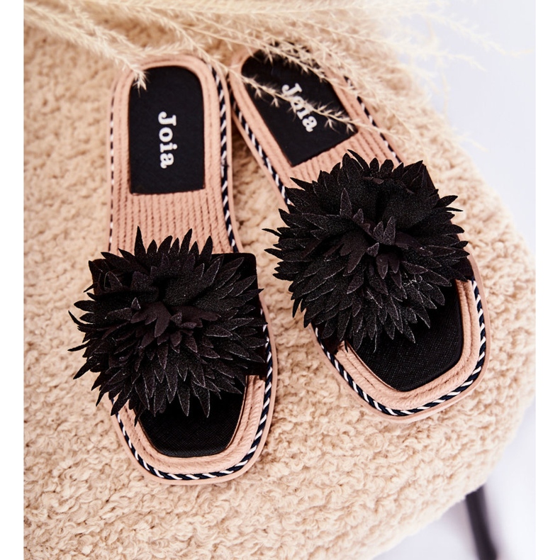 FJ1 Ciabatte Da Donna In Pelle Scamosciata Con Decorazione Giorgia Nera nero 1