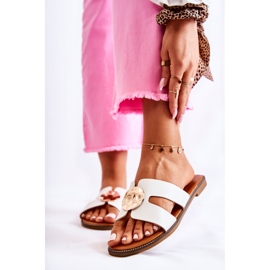 FJ1 Comode pantofole da donna con ornamento Leila bianco 1