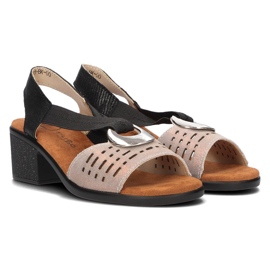 Filippo DS2308/22 Sandali Bk Go in pelle traforata, nero e oro d'oro 3