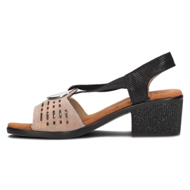 Filippo DS2308/22 Sandali Bk Go in pelle traforata, nero e oro d'oro 4