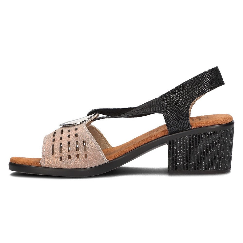 Filippo DS2308/22 Sandali Bk Go in pelle traforata, nero e oro d'oro 4
