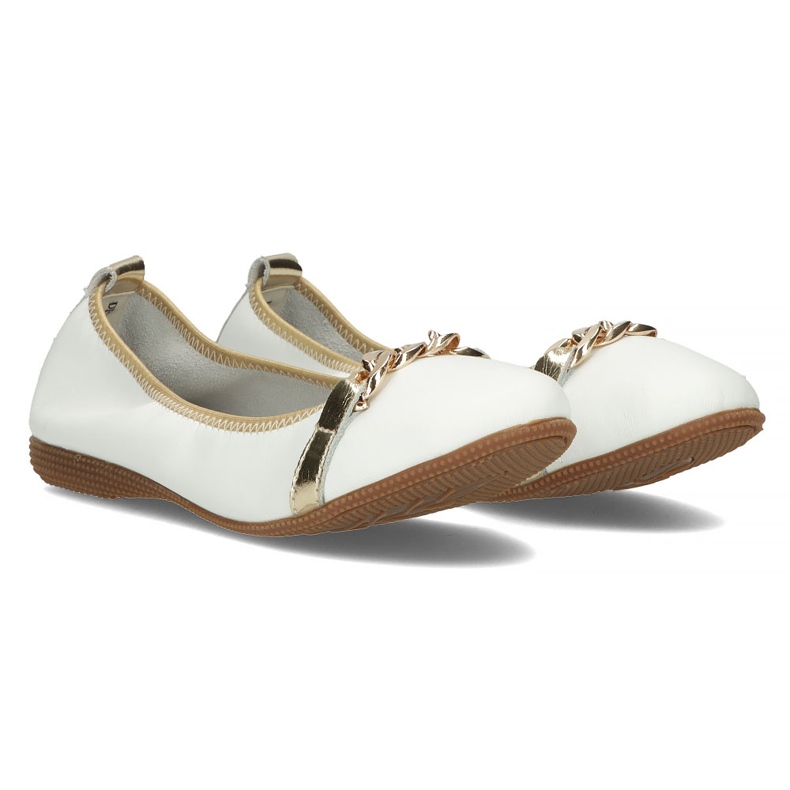 Ballerine in pelle con catena Filippo DP3709/22 bianco bianca 4
