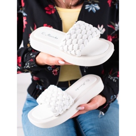 Mannika Pantofole Sulla Piattaforma bianco 1