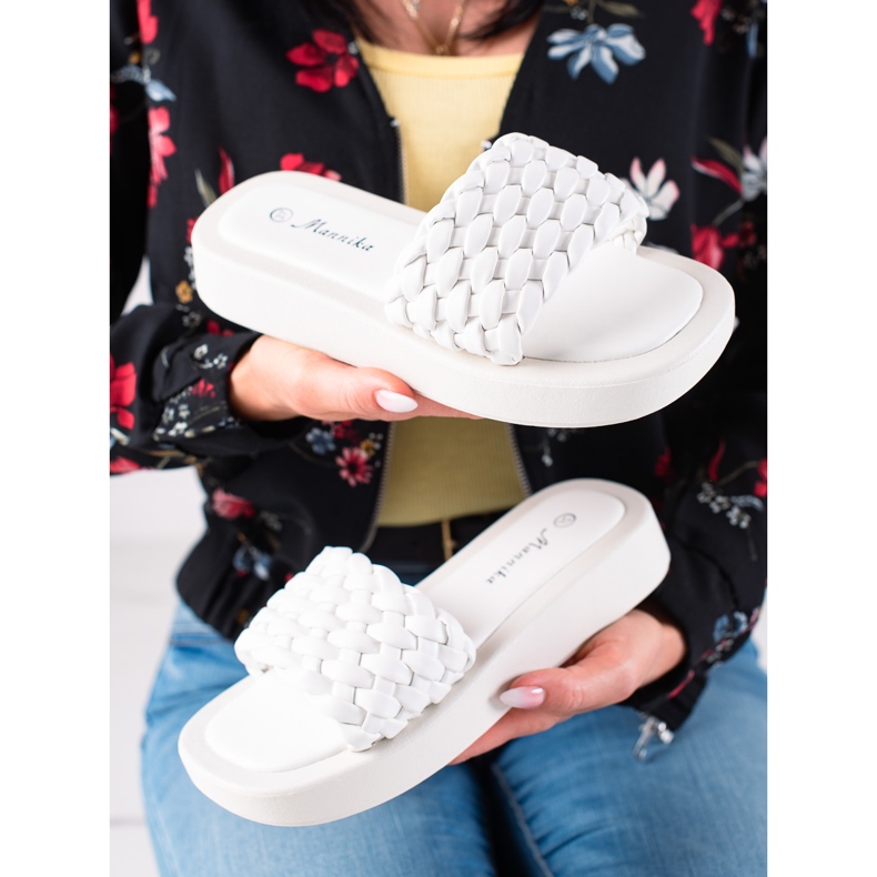 Mannika Pantofole Sulla Piattaforma bianca 1