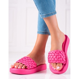 Mannika Pantofole Sulla Piattaforma rosa 1