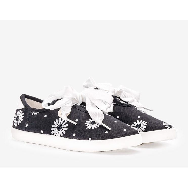 Sneakers a fiori Hursti nere bianco nero 1