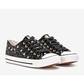 Sneakers Kirst nere glitterate nero 1