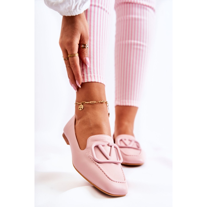 PS1 Mocassini Brogue Con Ornamento Rosa Hermosa 1