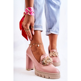 PA2 Eleganti Décolleté Con Ornamentale Caterine Rosa-Beige 1