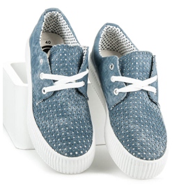 Kylie Sneakers traforate sulla piattaforma blu 1