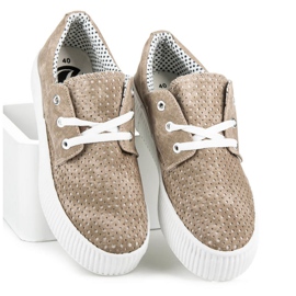 Kylie Sneakers traforate sulla piattaforma marrone 2