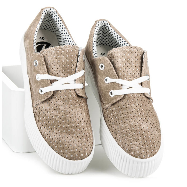 Kylie Sneakers traforate sulla piattaforma marrone 2