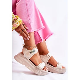 PE1 Sandali Da Donna Sulla Piattaforma Beige Terrina 2