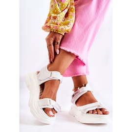 PE1 Sandali Da Donna Sulla Piattaforma Terrina Bianco 2