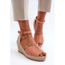 Comodi sandali con zeppa da donna Delia rosa chiaro 2