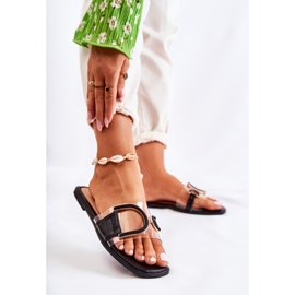 FS1 Pantofole nere da donna alla moda Marsala nero 2