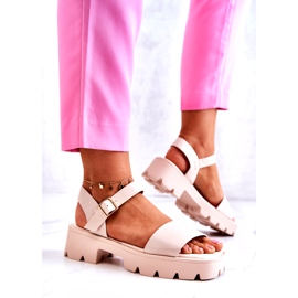 PS1 Sandali In Pelle Su Tacco Alto Beige Sovie 2