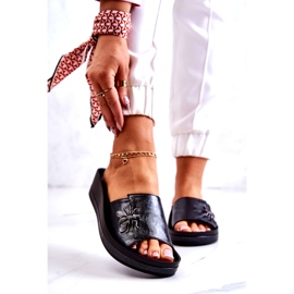 Vinceza Pantofole da donna alla moda con decorazione Holle nera nero 1